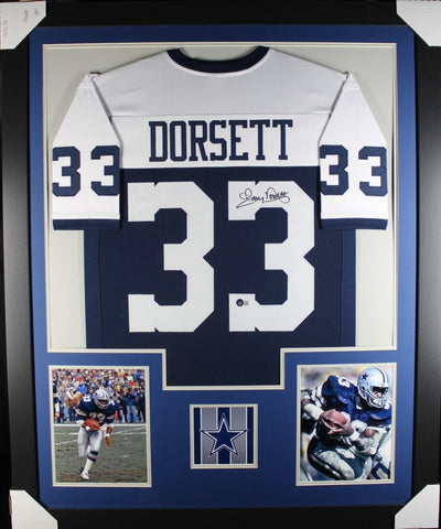 TONY DORSETT (Cowboys throwback TOWER) Signed Autographed Framed Jersey Beckett