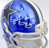 Ezekiel Elliott Autographed Cowboys Flash Blue Speed Mini Helmet Beckett WT81540