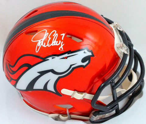 John Elway Autographed Denver Broncos Flash Speed Mini Helmet- Beckett W Holo