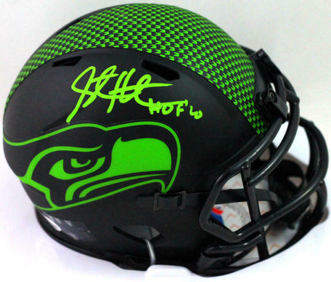 Steve Hutchinson Signed Seahawks Eclipse Mini Helmet W/ HOF- Beckett W *Green