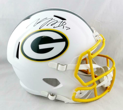 Davante Adams Autographed Green Bay Packers F/S Flat White Helmet- JSA W Auth