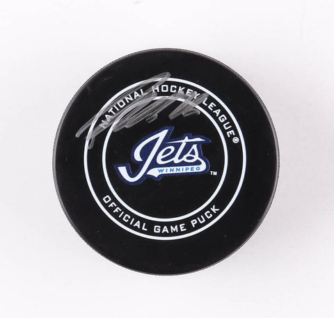 Patrik Laine Signed Winnipeg Jets Logo Puck (Fanatics) All Star Left Winger
