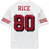 FRMD Jerry Rice 49ers Signed White Throwback Mitchell & Ness Authentic Jersey
