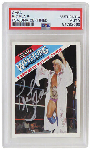 Ric Flair Signed NWA 1988 Wonderama Wrestling Trading Card - (PSA Encapsulated)