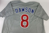 Andre Dawson Signed Chicago Cubs Road Jersey (Beckett) 8xAll-Star / 1987 MVP