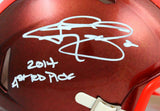 Johnny Manziel Autographed Browns Flash Speed Mini Helmet w/Insc.-Beckett W Holo