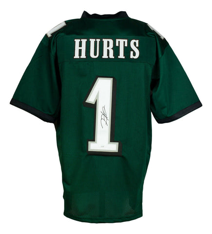 Jalen Hurts Signed Custom Green Pro-Style Football Jersey JSA