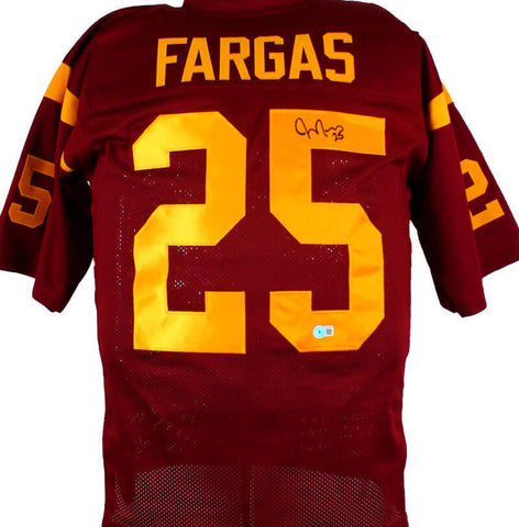 Justin Fargas Autographed Maroon College Style Jersey- Beckett Hologram *Black