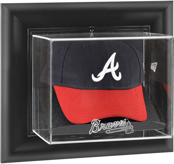 Atlanta Braves Black Framed Wall-Mounted Logo Cap Display Case - Fanatics