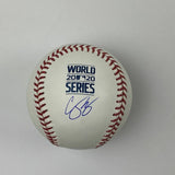 Autographed/Signed COREY SEAGER 2020 World Series Rawlings Baseball Fanatics COA