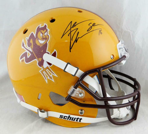 Jake Plummer Autographed Arizona State F/S Yellow Schutt Helmet- Beckett Auth
