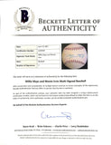 Willie Mays Monte Irvin Dual Signed Giants Baseball BAS LOA AA05920