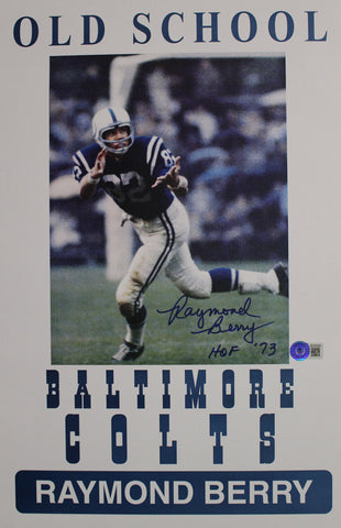 Raymond Berry Autographed/Signed Baltimore Colts 11x14 Photo Beckett 37549