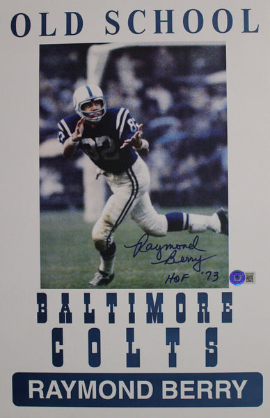 Raymond Berry Autographed/Signed Baltimore Colts 11x14 Photo Beckett 37549