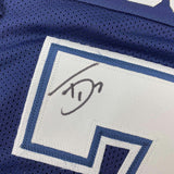 Framed Autographed/Signed Trevon Diggs 33x42 Dallas Blue Jersey JSA COA