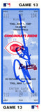 Deion Sanders Signed Cincinnati Reds 5/1/1997 vs Braves Ticket BAS 37200