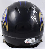 Jonathan Ogden Autographed Baltimore Ravens Speed Mini Helmet- Beckett W Holo