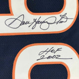 Framed Autographed/Signed Dan Hampton HOF 2002 33x42 Chicago Blue Jersey JSA COA