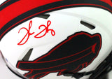 Thurman Thomas Autographed Buffalo Bills Lunar Speed Mini Helmet- Beckett W *Red