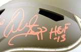 Warren Sapp Signed Buccaneers F/S Salute to Service Speed Helmet w/2 insc.- BAW