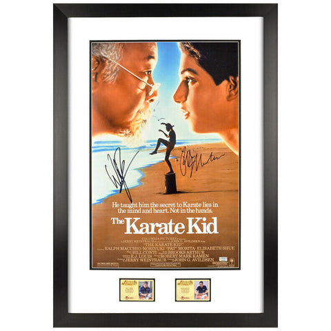 Ralph Macchio, Billy Zabka Autographed 1984 The Karate 16x24 Framed Movie Poster