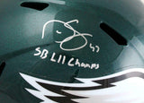 Darren Sproles Signed Philadelphia Eagles F/S Speed Helmet w/SB Champs-BAW Holo