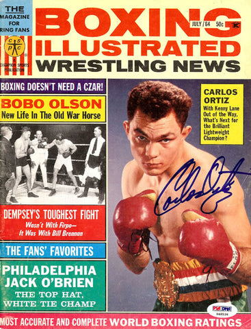 Carlos Ortiz Autographed Boxing Illustrated Magazine Cover PSA/DNA #S48536