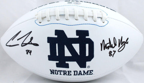 Cole Kmet Michael Mayer Signed Notre Dame Logo Football-Beckett W Hologram