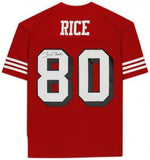 FRMD Jerry Rice San Francisco 49ers Signed Mitchell and Ness Red Replica Jersey