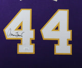 JERRY WEST (Lakers purple TOWER) Signed Autographed Framed Jersey JSA