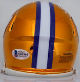Brian Dawkins Autographed Clemson Chrome Mini Helmet (Smudged) Beckett Q01964