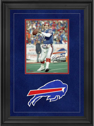 Jim Kelly Buffalo Bills Deluxe Framed Autographed 8" x 10" Throwing Photograph