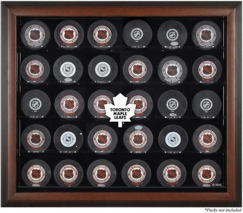 Toronto Maple Leafs (1970-2016) 30-Puck Brown Display Case
