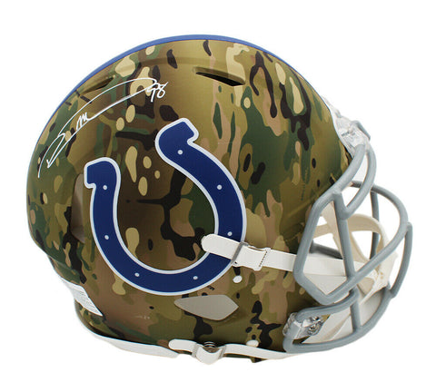 Robert Mathis Signed Indianapolis Colts Speed Authentic Camo NFL Helmet