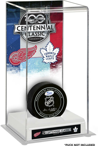 2017 NHL Centennial Classic Red Wings v. Maple Leafs Hockey Puck Display Case