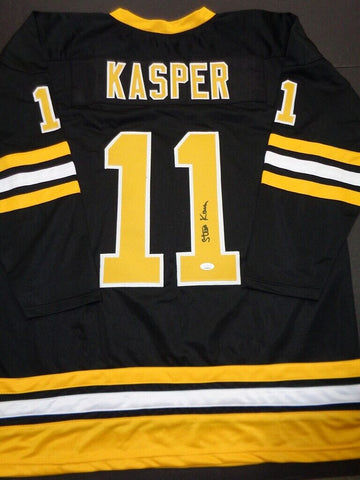 Steve Kasper Signed Bruins Jersey (JSA COA) Boston Top Defenseman in the 1980's