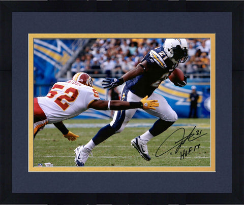Framed LaDainian Tomlinson SD Chargers Signed 16x20 Action Photo & "HOF 17" Insc