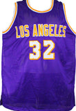 Magic Johnson Autographed Purple Los Angeles Pro Style Jersey-Beckett W Hologram