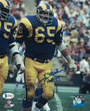 Tom Mack Autographed/Signed Los Angeles Rams 8x10 Photo HOF BAS 31342