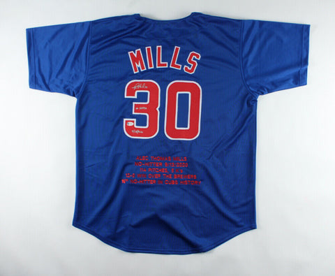 Alec Mills Signed Chicago Cubs Highlight Stat Jersey Inscibd No Hitter 9/13/202