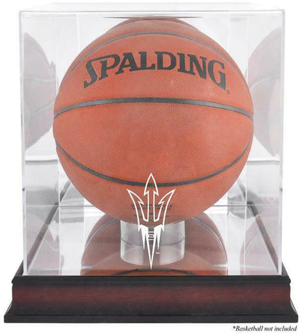 Arizona St Sun Devils Mahogany Finish Basketball Display Case w/Mirror Back