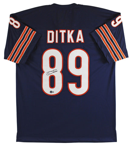 Mike Ditka Authentic Signed Navy Blue Pro Style Jersey Autographed BAS