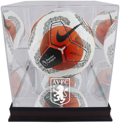 Aston Villa FC Mahogany Team Logo Soccer Ball Display Case