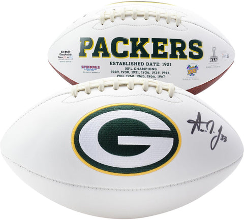 Aaron Jones Green Bay Packers Autographed White Panel Football