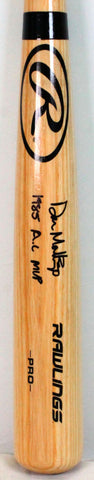 Don Mattingly Autographed Blonde Rawlings Pro Baseball Bat w/MVP-Beckett W Holo