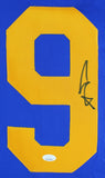 Aaron Donald Authentic Signed Blue Pro Style Jersey w/ Yellow #'s JSA Witness