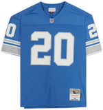 Framed Barry Sanders Detroit Lions Signed Blue Mitchell & Ness Replica Jersey