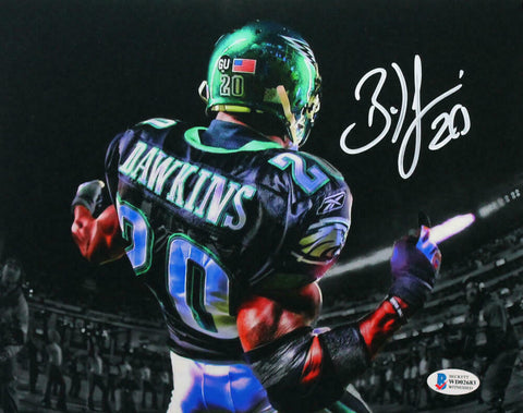 Brian Dawkins Autographed Eagles 8x10 Back View Photo - Beckett W Auth *White