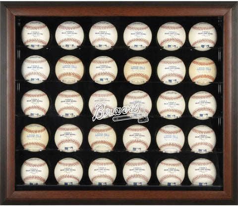 Atlanta Braves Logo Brown Framed 30-Ball Display Case - Fanatics