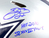 Emmitt Smith Signed F/S Dallas Cowboys Speed Authentic Helmet W/ 2 Insc- BAWHolo